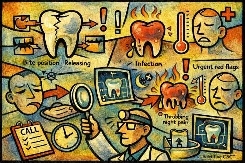 Cracked tooth vs tooth infection in Chino: key symptom differences, urgent warning signs, and how endodontists confirm diagnosis with tests and imaging.