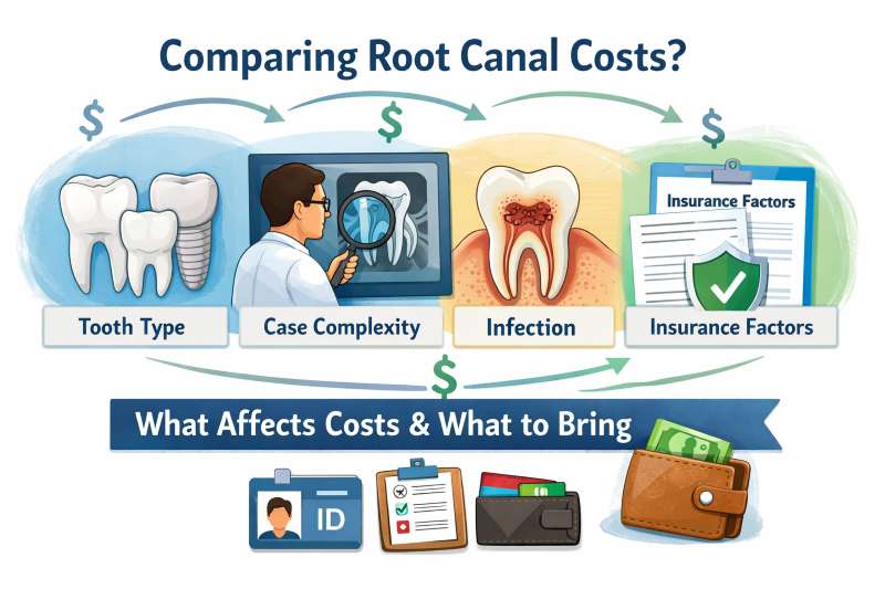  Out-of-pocket ranges change most based on tooth type, case complexity, infection, and insurance details. 
