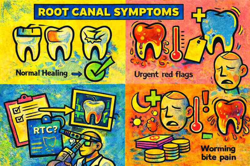Symptoms after a root canal in City of Industry explained: normal healing vs warning signs, swelling and bite pain, and when retreatment evaluation is needed